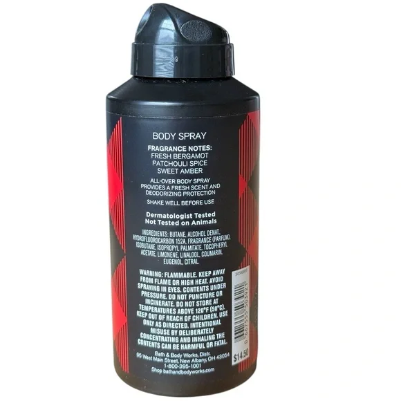 Bath & Body Works “Classic Flannel” Men’s Deodorizing Body Spray 3.7 oz. NEW - Picture 3 of 5